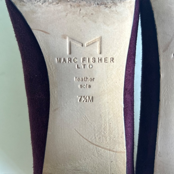 Marc Fisher Burgundy Suede Genuine Leather Point Toe Pumps size 7.5 - Picture 12 of 15